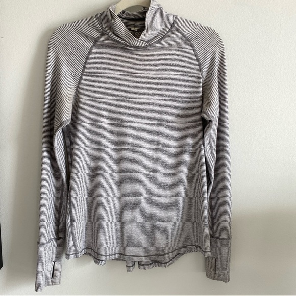 LULULEMON Warm Your Core Striped Heathered Slate White Size 4 - Picture 6 of 14